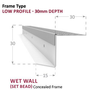 Metal Access Panel Low Profile Frame Wet Wall Render with measurements