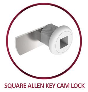 Trafalgar Access Panel Square Allen Key Cam Lock - white